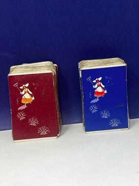 Vintage Playing Card Decks Farm Girl w/ rake